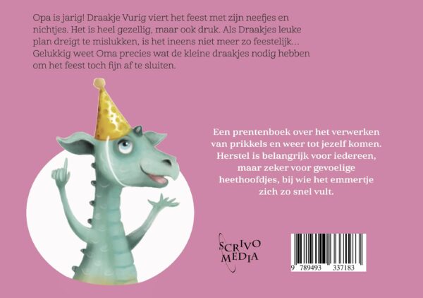 achterkant draakje vurig en het feest