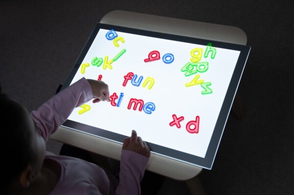 letters op lichtbak