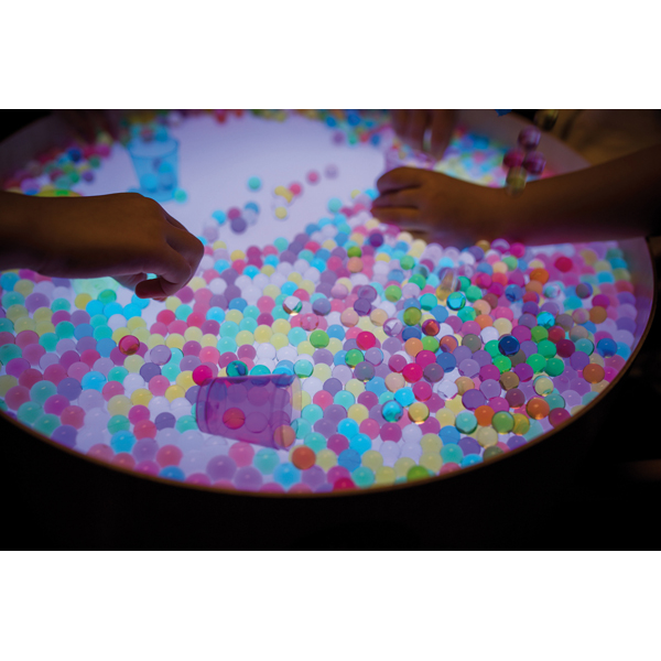 waterparels op lichtbak